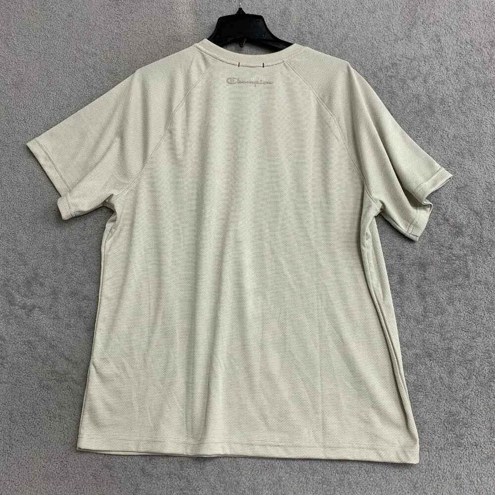 Champion Men's XL Beige Short Sleeve Crewneck T-Shirt Lightweight h1879 - Picture 2 of 6